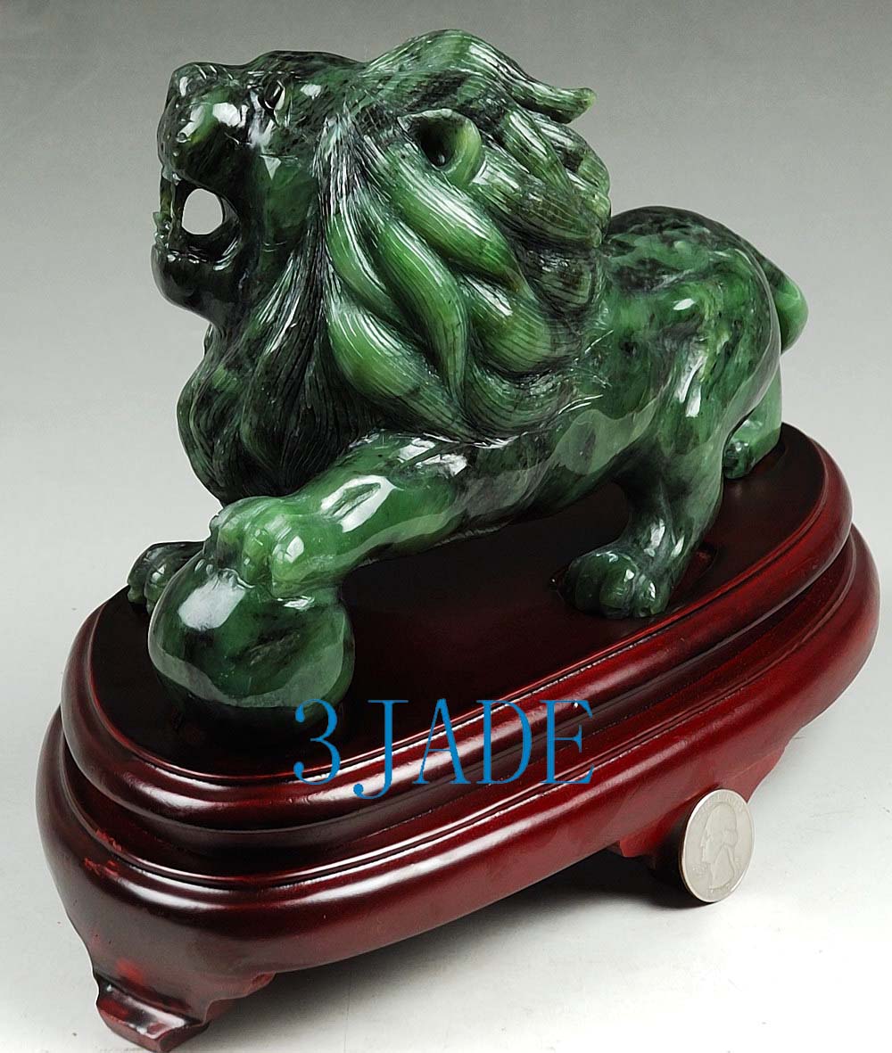 jade foo dog statues